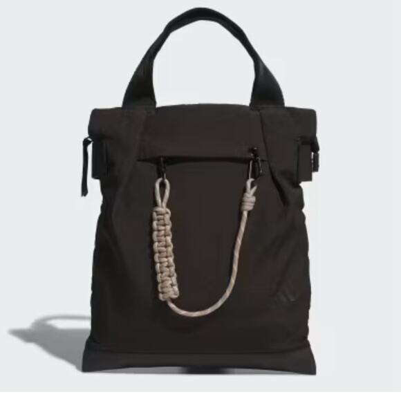 Adidas Black Favorite Tote Bag KUL08 Backpack with Rope Detail NEW - Picture 1 of 12